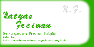 matyas freiman business card
